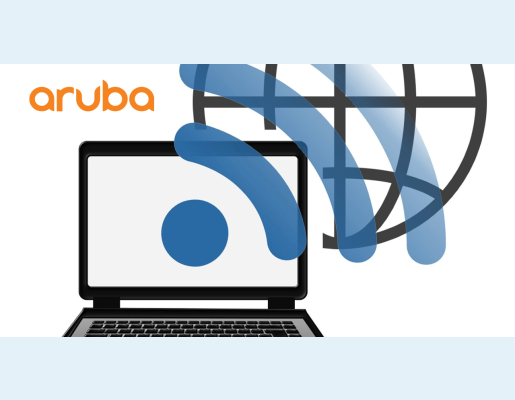 Logo de Aruba e icono representativo del wifi