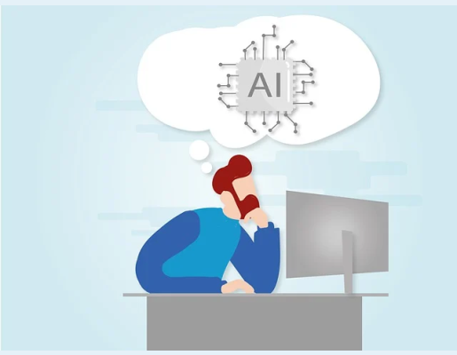 Dibujo de un hombre pensando en la inteligencia artificial