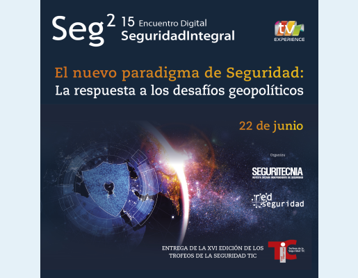 Cartel oficial del encuentro "El nuevo paradigma de Seguridad: La respuesta a los desafíos geopolíticos"