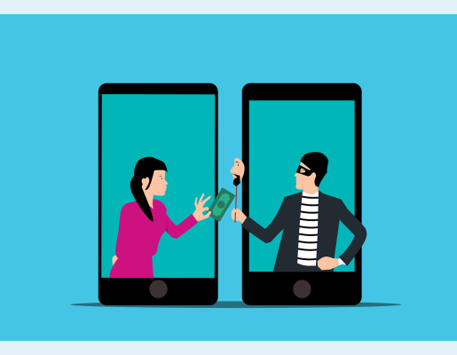 Ilustración de una chica dándole dinero a un ladrón