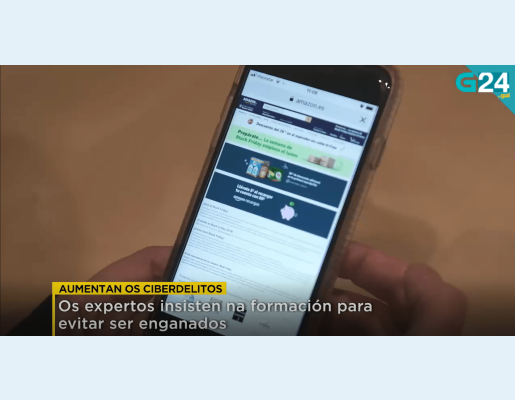 Smartphone cun comercio dixital na pantalla