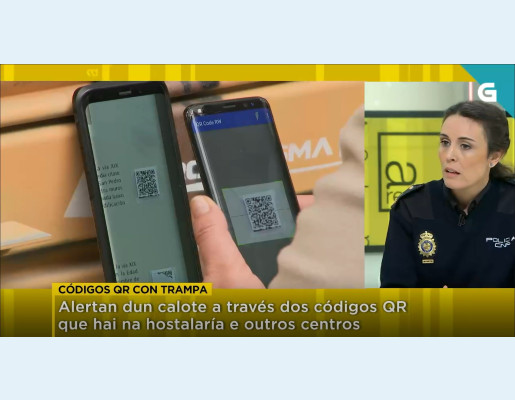 Inés Amor, voceira da Policia Nacional, alerta sobre os códigos QR
