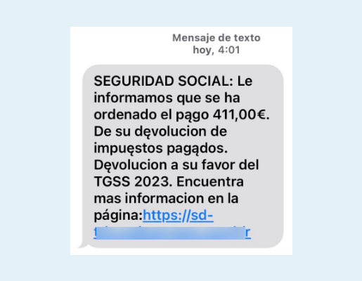 Campaña de SMSs suplantando á Axencia Tributaria