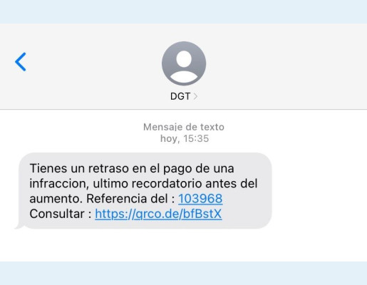 Estafa del SMS falso de la DGT