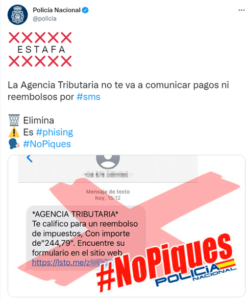 Vuelve la campaña de suplantación de la Agencia Tributaria