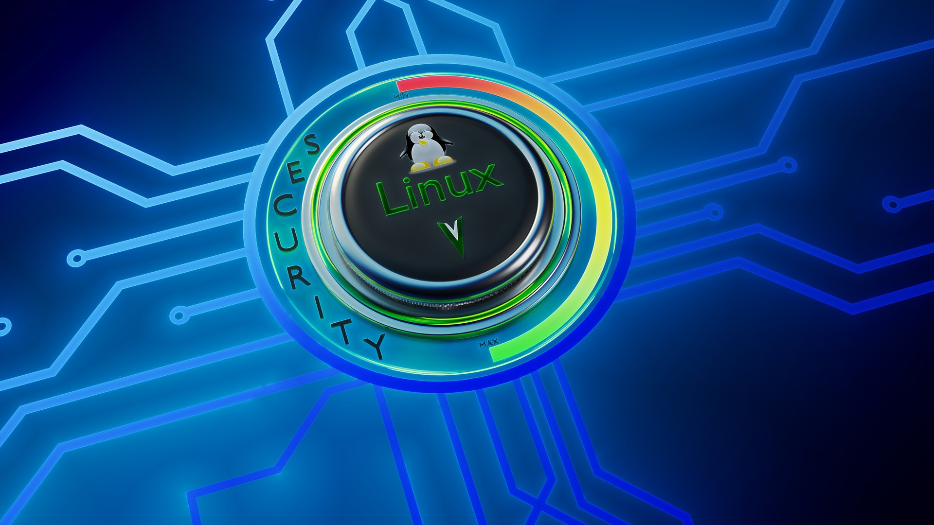 Esquema de un servidor Linux con un escudo de seguridad indicando una vulnerabilidad.