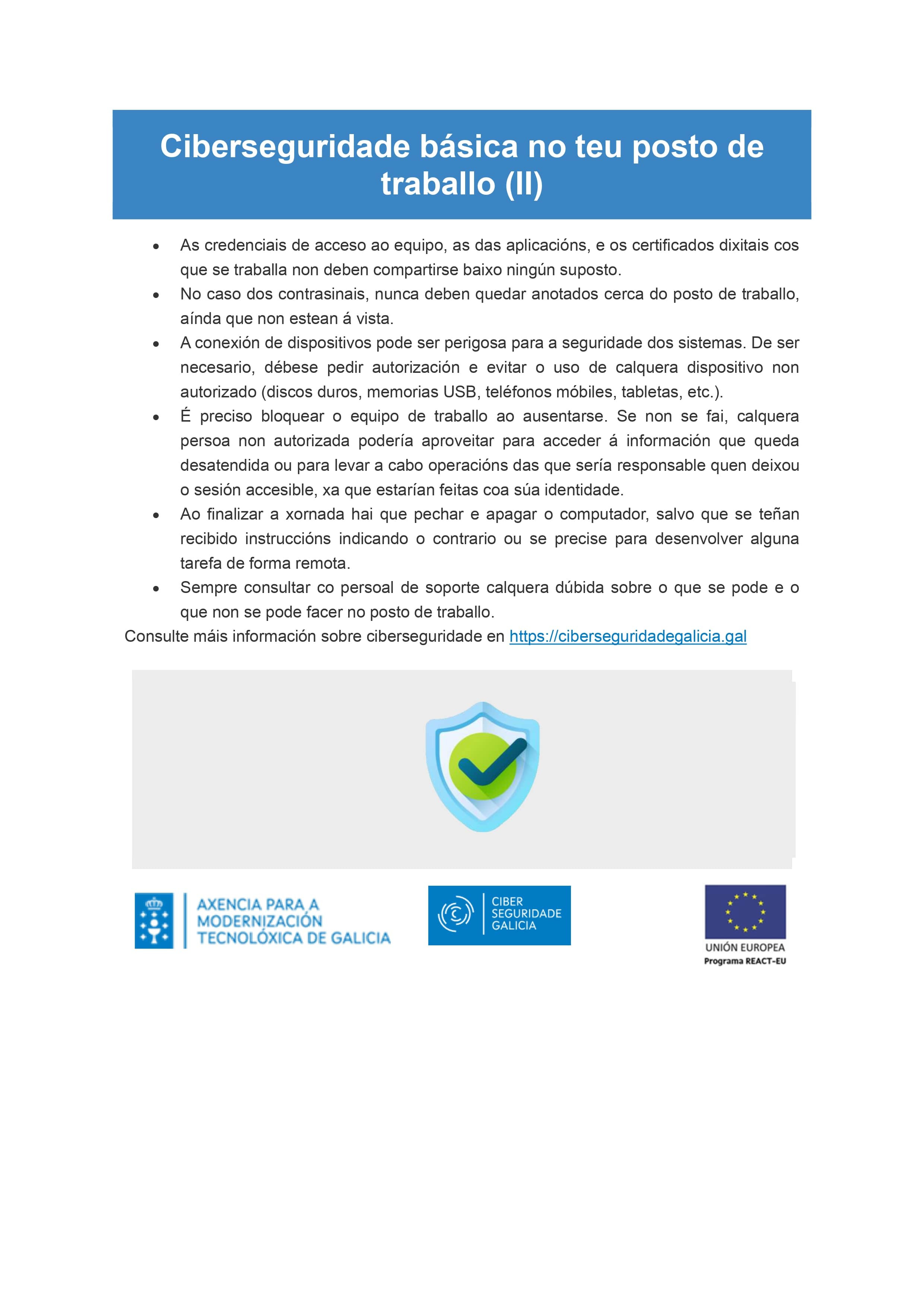 Ciberseguridade básica no teu posto de traballo II