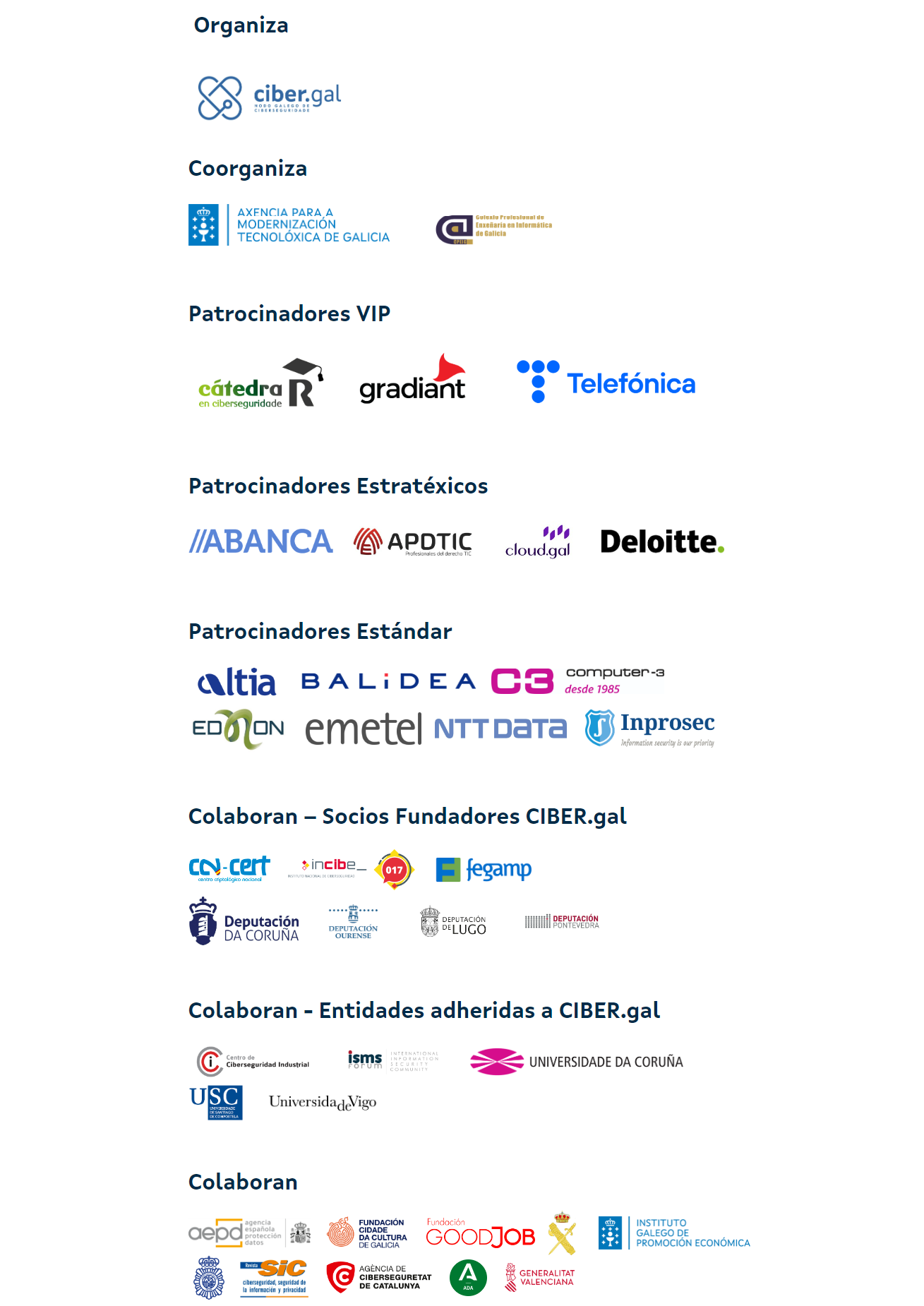 Patrocinadores I Encontro CIBER.gal