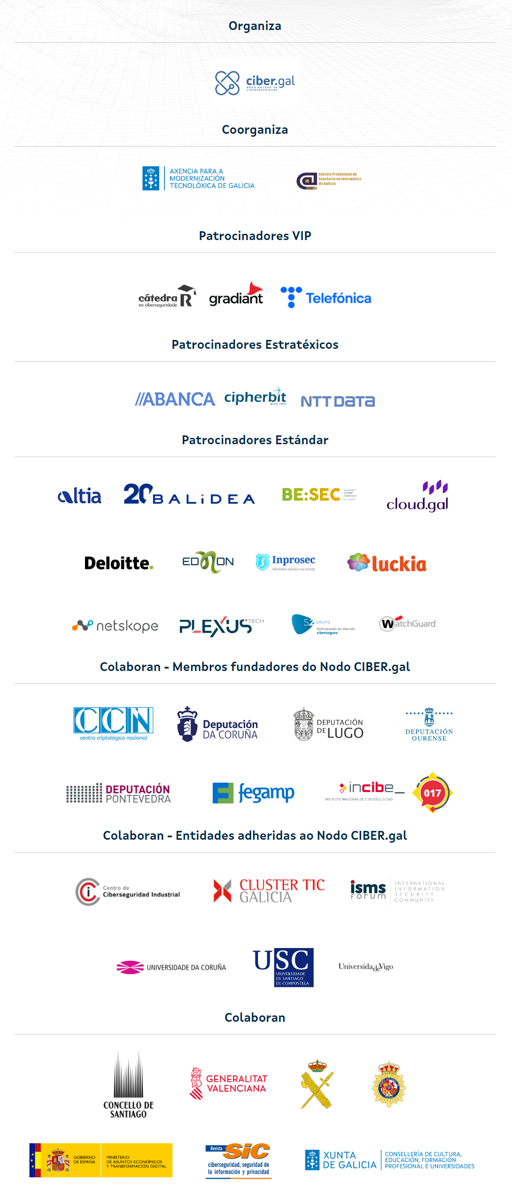 Patrocinadores II Encontro CIBER.gal