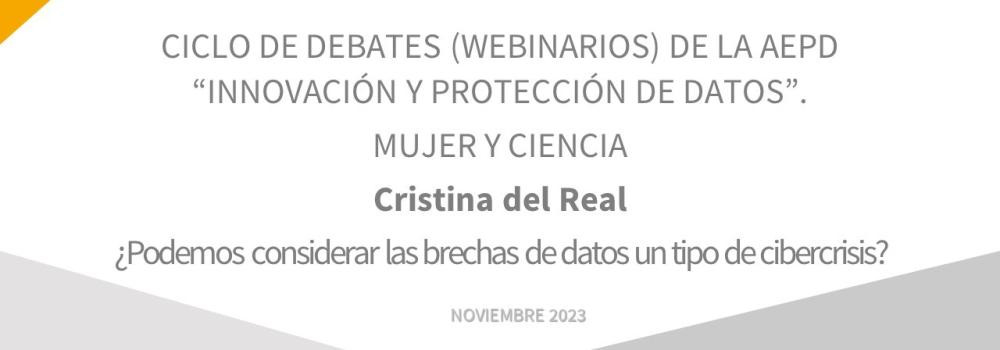 Conferencia no marco do Ciclo “Muller e Ciencia” da AEPD: ‘Podemos considerar as brechas de datos un tipo de cibercrise?