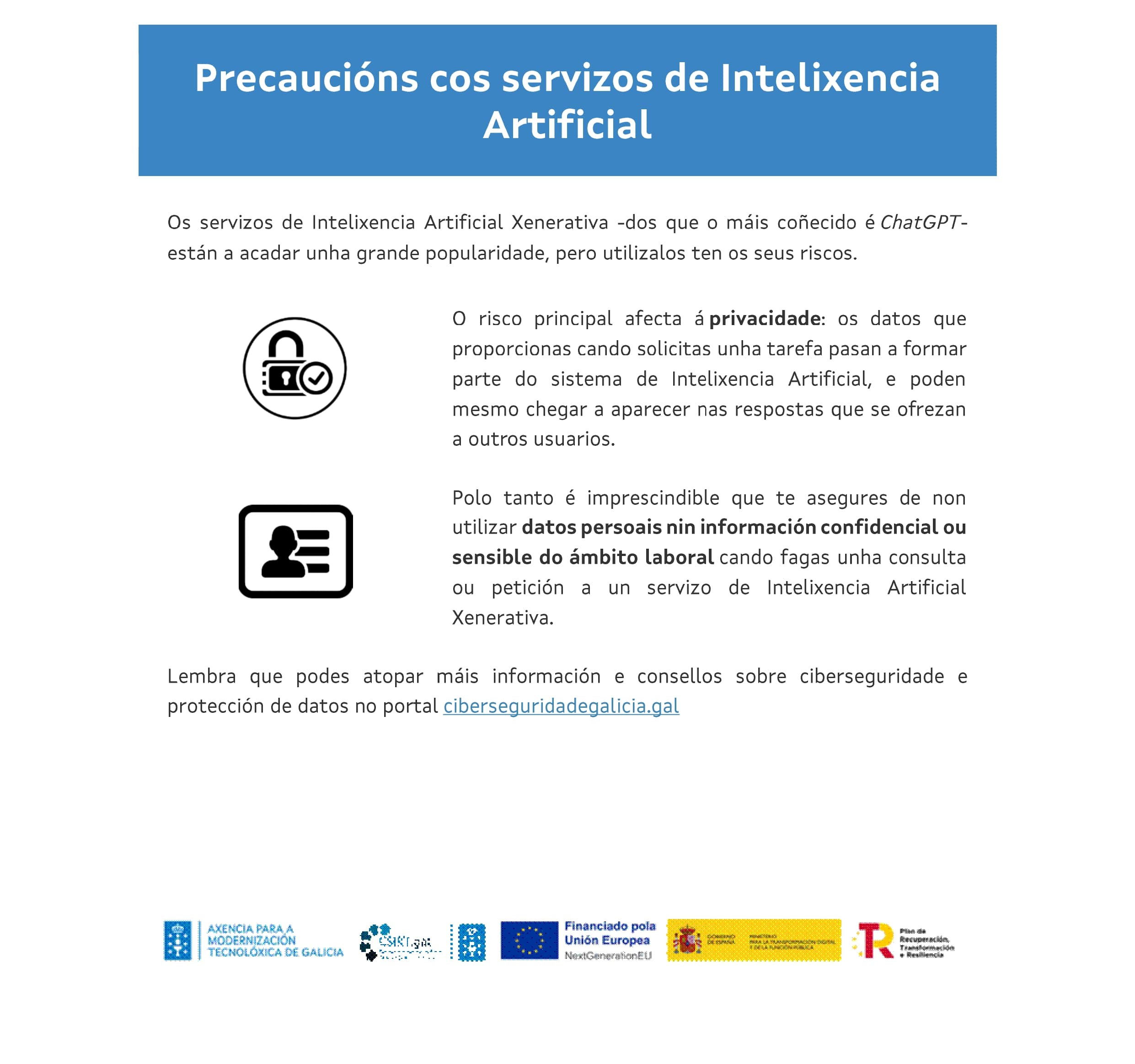 Precaucións cos servizos de Intelixencia Artificial