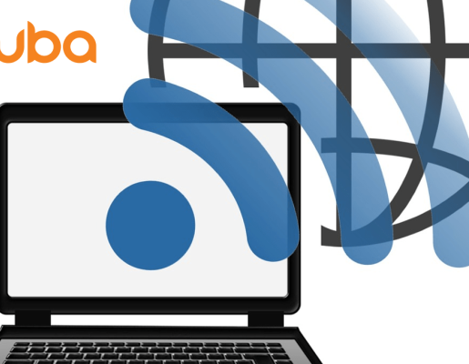 Logo de Aruba e icono representativo del wifi