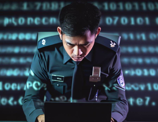 Personal de ciberseguridad revisando un ordenador portátil¡