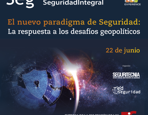 Cartel oficial del encuentro "El nuevo paradigma de Seguridad: La respuesta a los desafíos geopolíticos"
