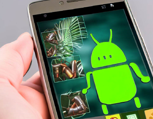 Smartphone con logotipo de Android en la pantalla