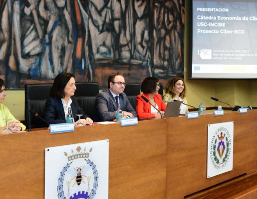 La Universidad de Santiago e INCIBE presentaron la nueva Cátedra Economía de la Ciberseguridad y el proyecto estratégico de ciberseguridad y economía. FOTO: Santi Alvite