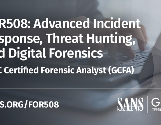 Curso Advanced Incident Response, Threat Hunting, and Digital Forensics, que inclúe a certificación GIAC Certified Forensic Analyst (GCFA) do SANS Institute – GIAC Certifications