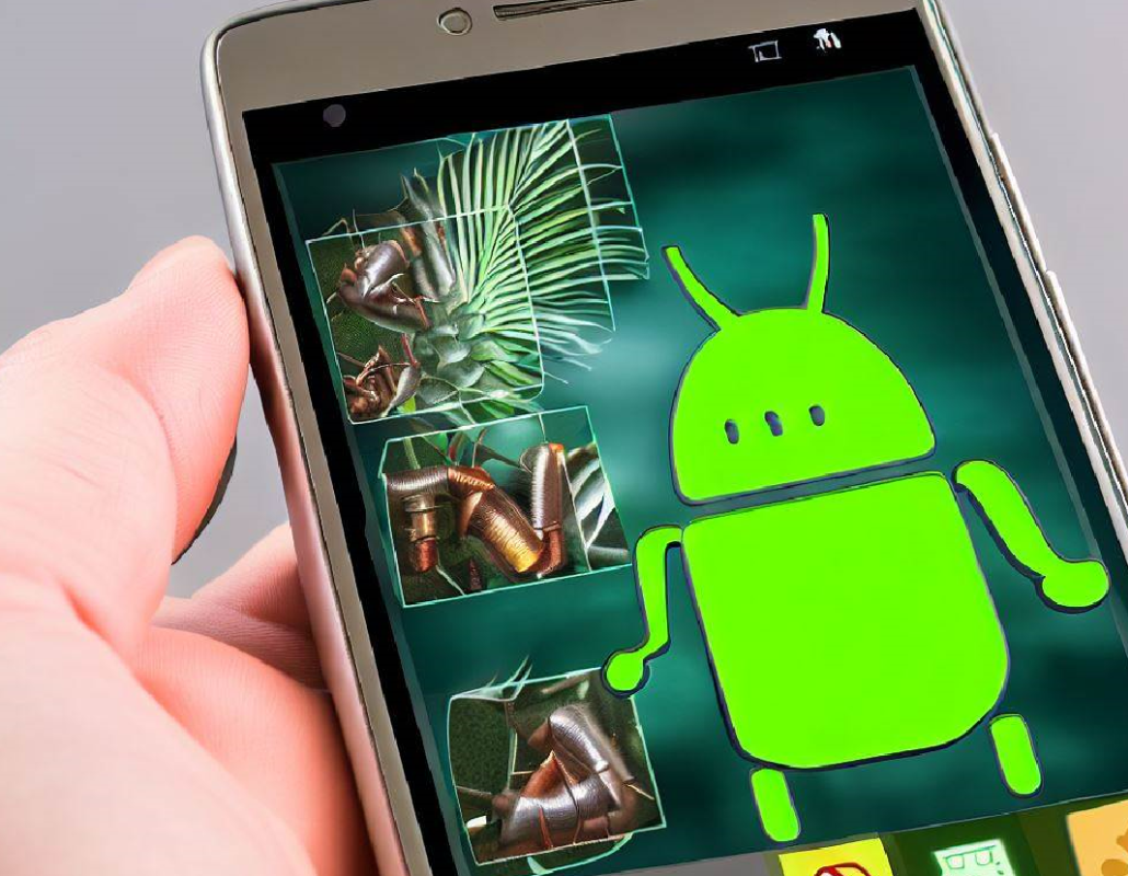 Smartphone con logotipo de Android en la pantalla
