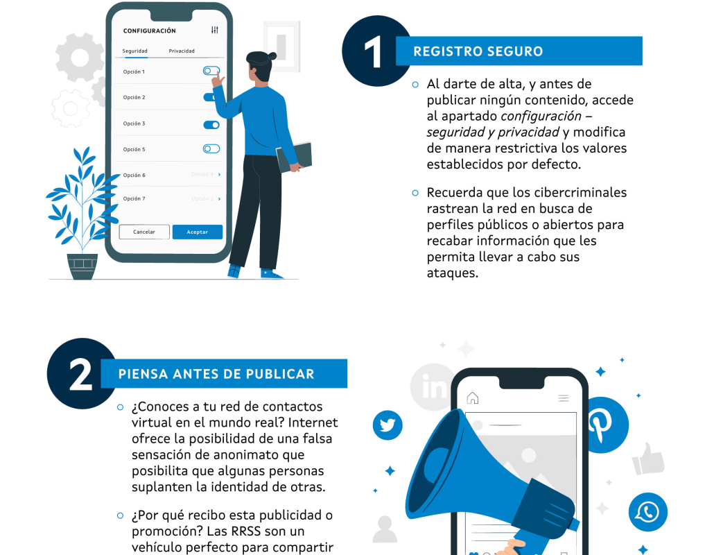 Infografía sobre redes sociales seguras