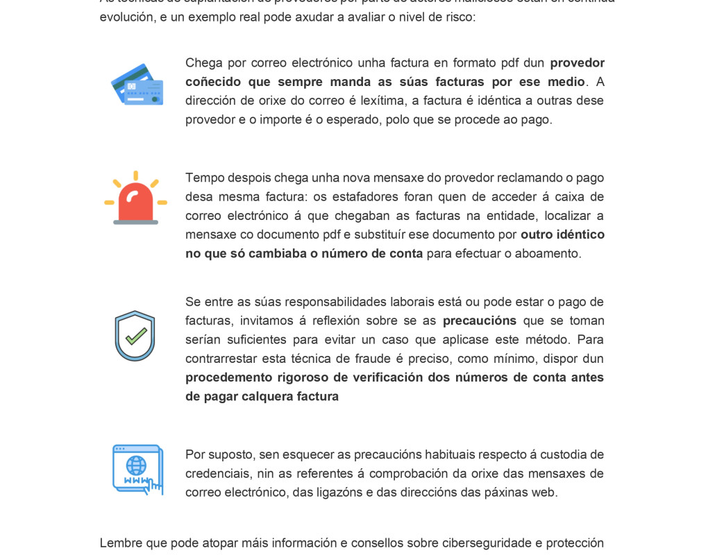 Prevención fronte a facturas fraudulentas