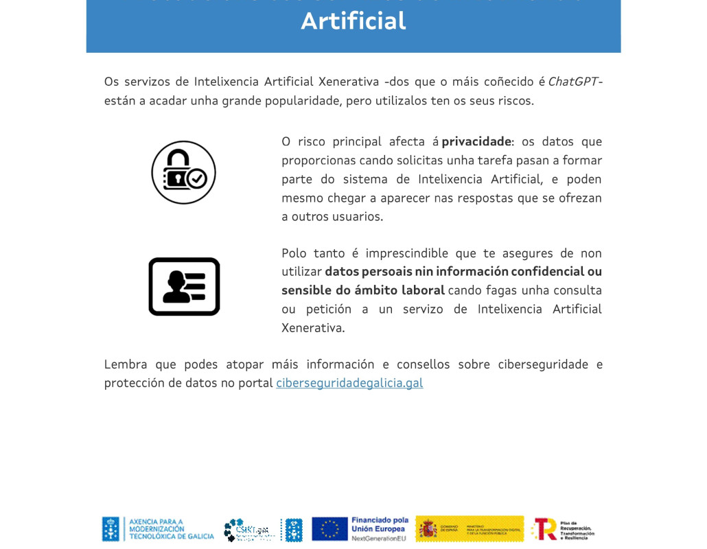 Precaucións cos servizos de Intelixencia Artificial