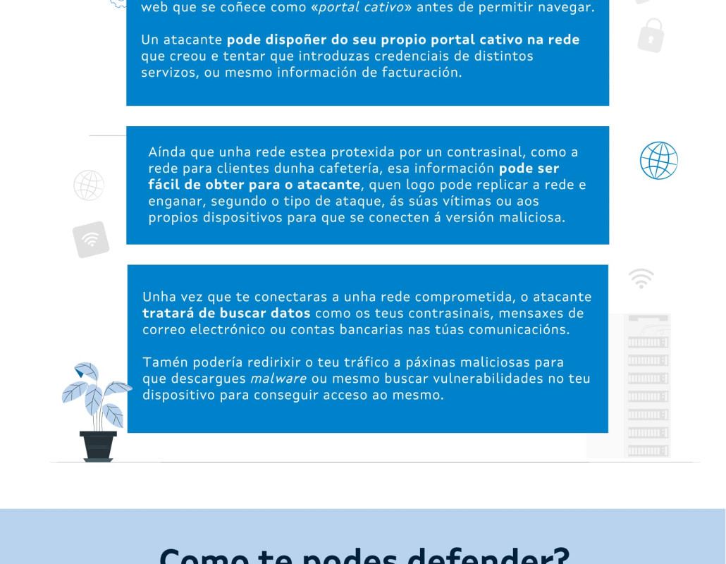 Infografía "Xemelgos malvados e outros parentes Wifi perigosos"
