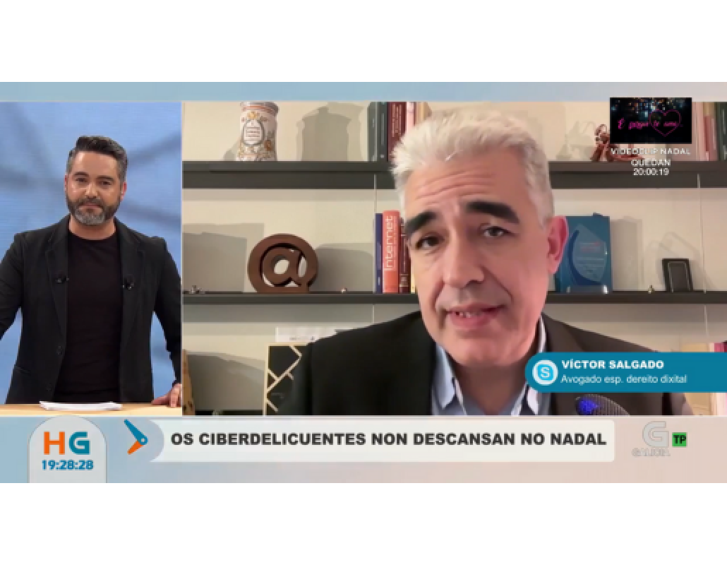 Víctor Salgado na TVG, avogado especialista en ciberseguridade