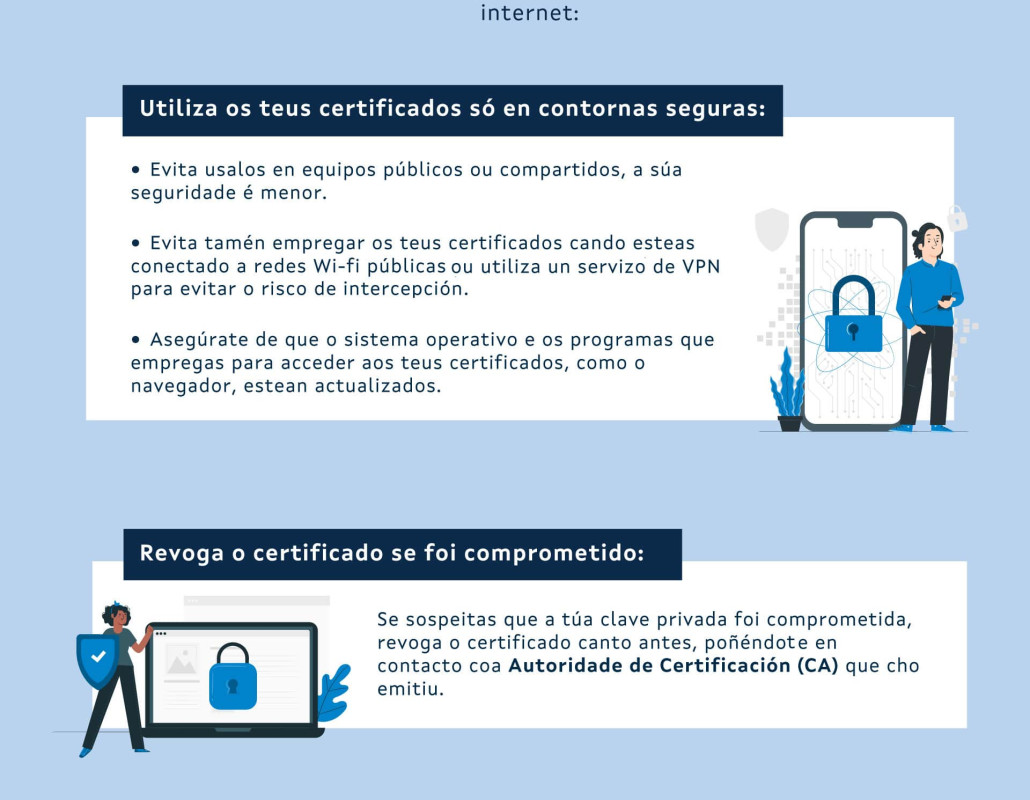 Infografía 'Certificados dixitais persoais, uso e mantemento'